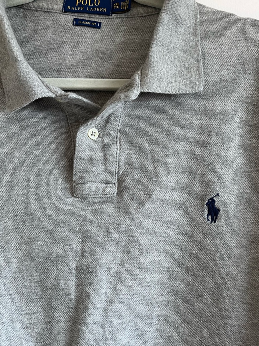 Polo by Ralph Lauren Men’s XXL Gray Short-Sleeve Polo with Navy Pony